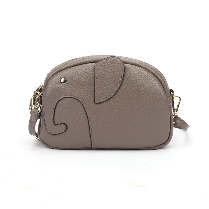 Women's Fashion Elephant Trend First Layer Cowhide Shoulder Bags
