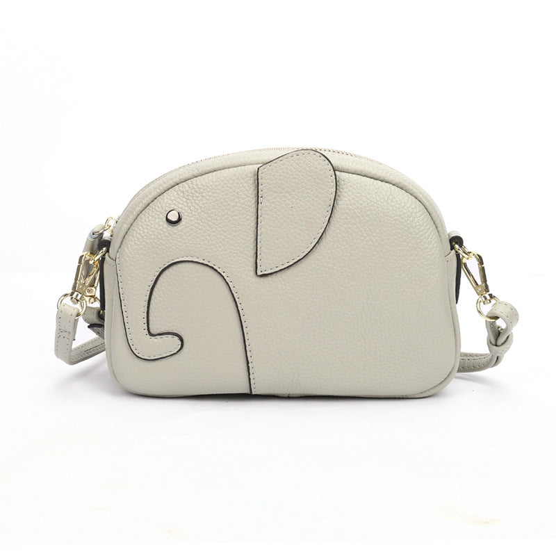 Women's Fashion Elephant Trend First Layer Cowhide Shoulder Bags