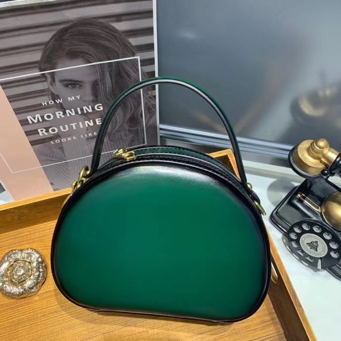 Women's Genuine Leather Round Korean Style Fashion Shoulder Bags