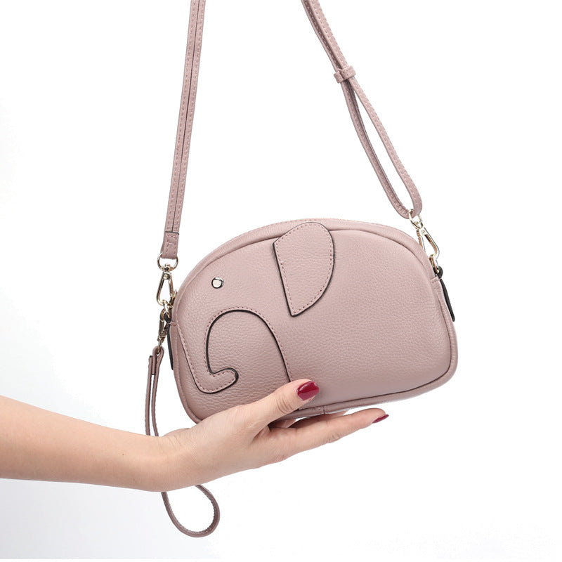 Women's Fashion Elephant Trend First Layer Cowhide Shoulder Bags