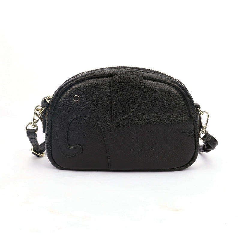 Women's Fashion Elephant Trend First Layer Cowhide Shoulder Bags