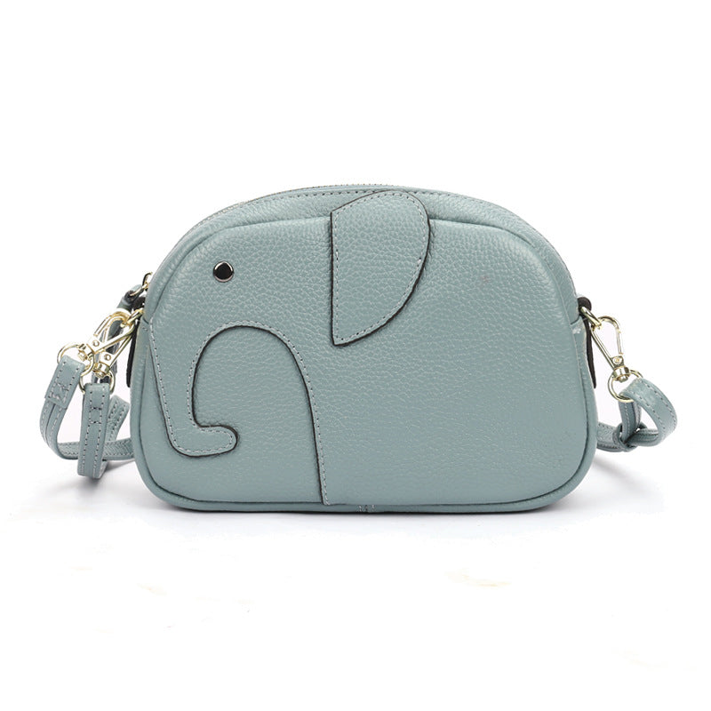 Women's Fashion Elephant Trend First Layer Cowhide Shoulder Bags