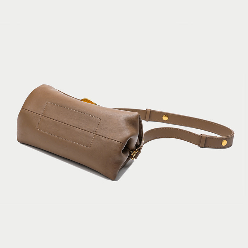Women's Leather Simple Trendy Wide Strap Soft Shoulder Bags