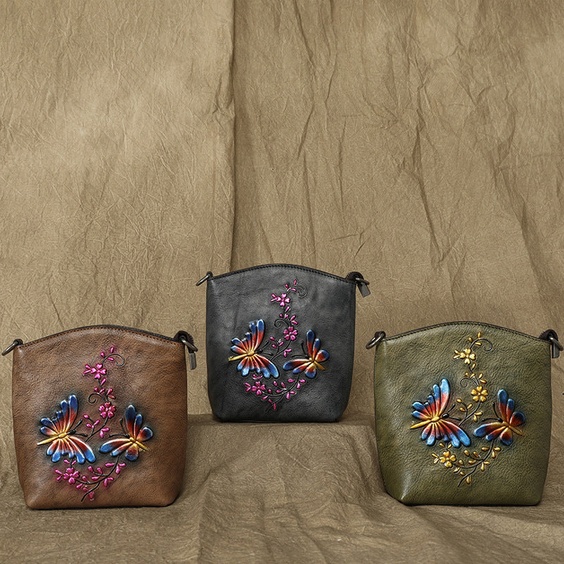 Women's Retro First Layer Cowhide Trendy Crossbody Bags