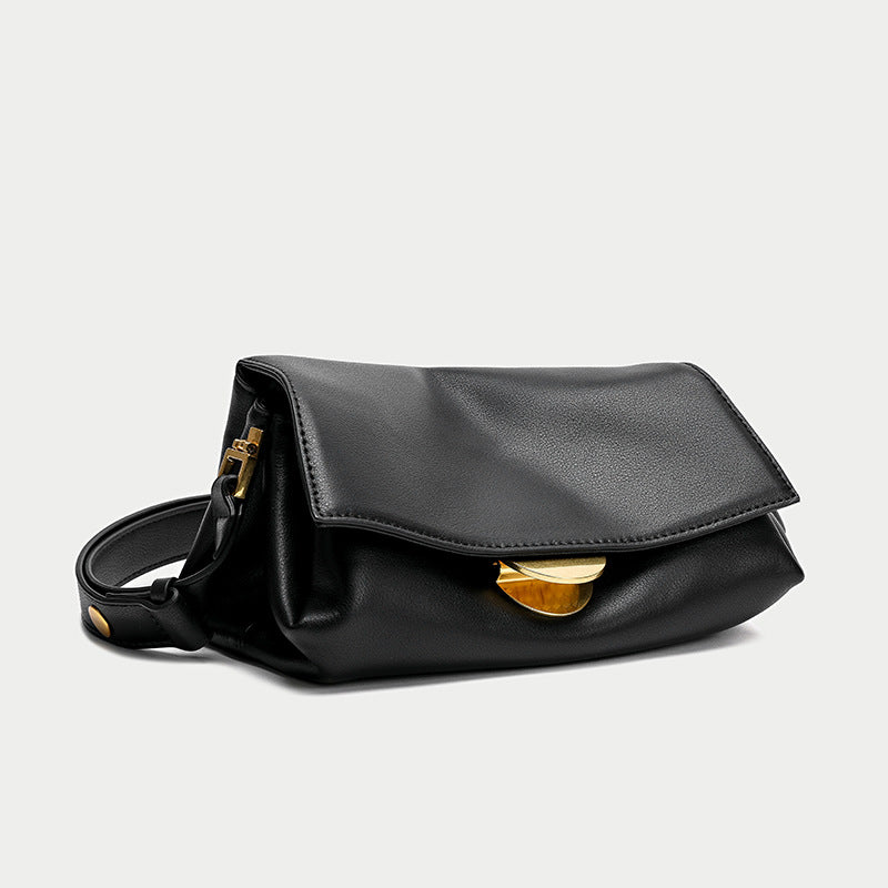 Women's Leather Simple Trendy Wide Strap Soft Shoulder Bags