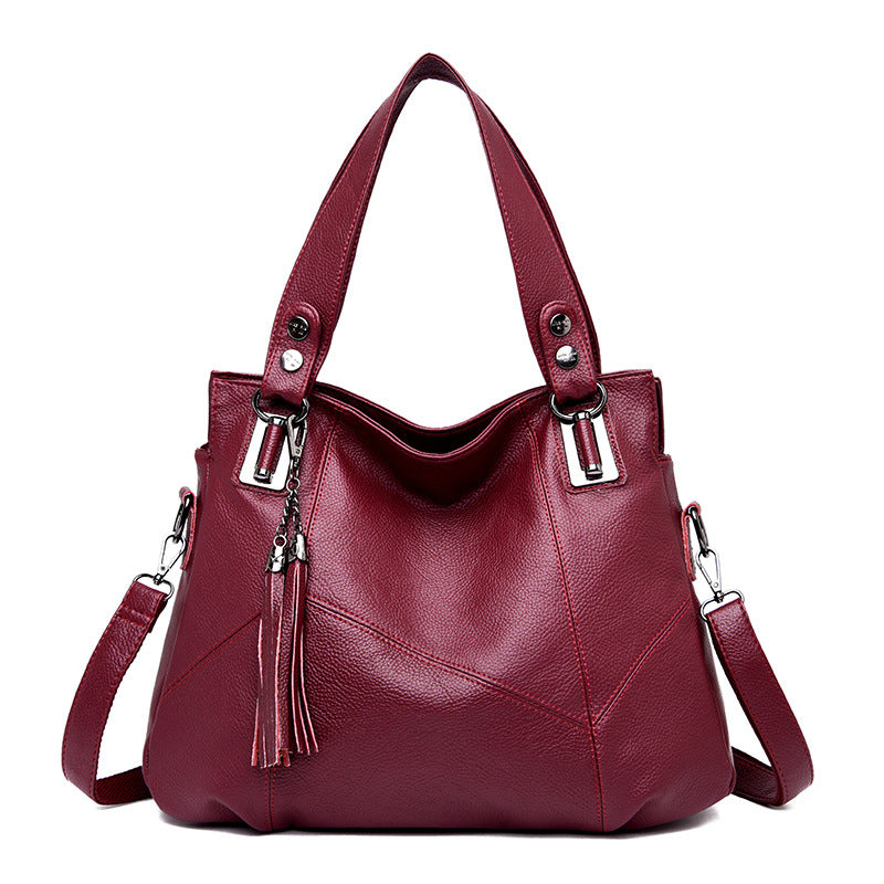 Women's Stitching Mother Korean Versatile Large Capacity Handbags