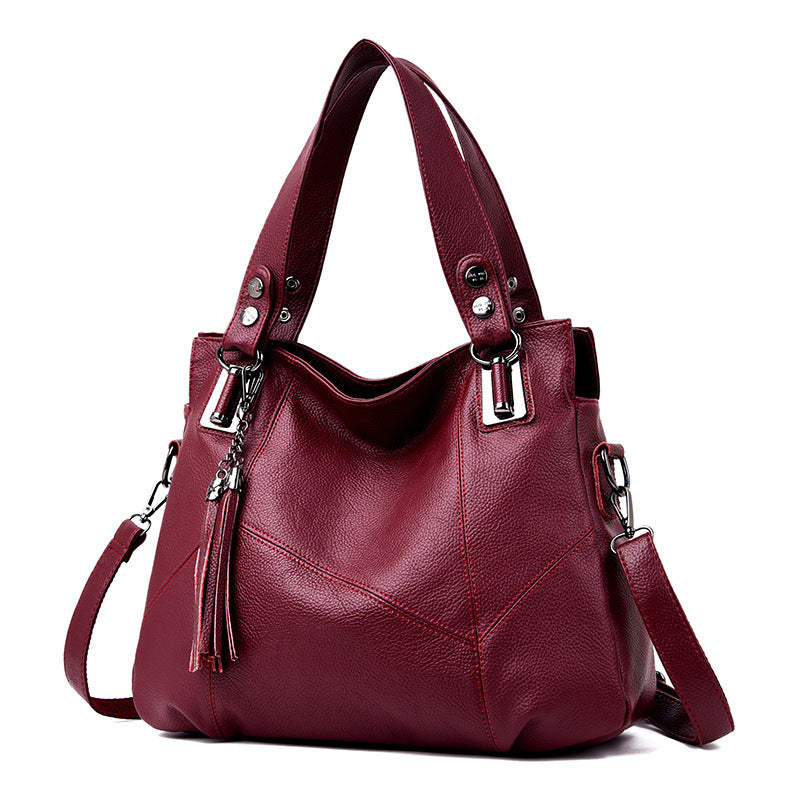 Women's Stitching Mother Korean Versatile Large Capacity Handbags