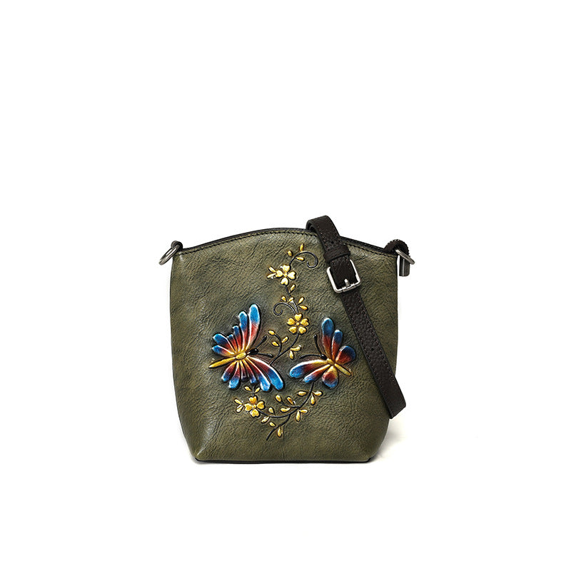 Women's Retro First Layer Cowhide Trendy Crossbody Bags