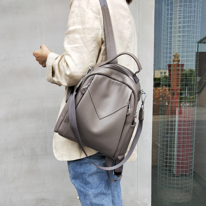 Stylish Simple Versatile First Layer Cowhide Backpacks
