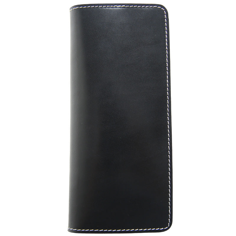 Men's Retro Long Type Italy Vegetable Tanned Leather Men's Wallets