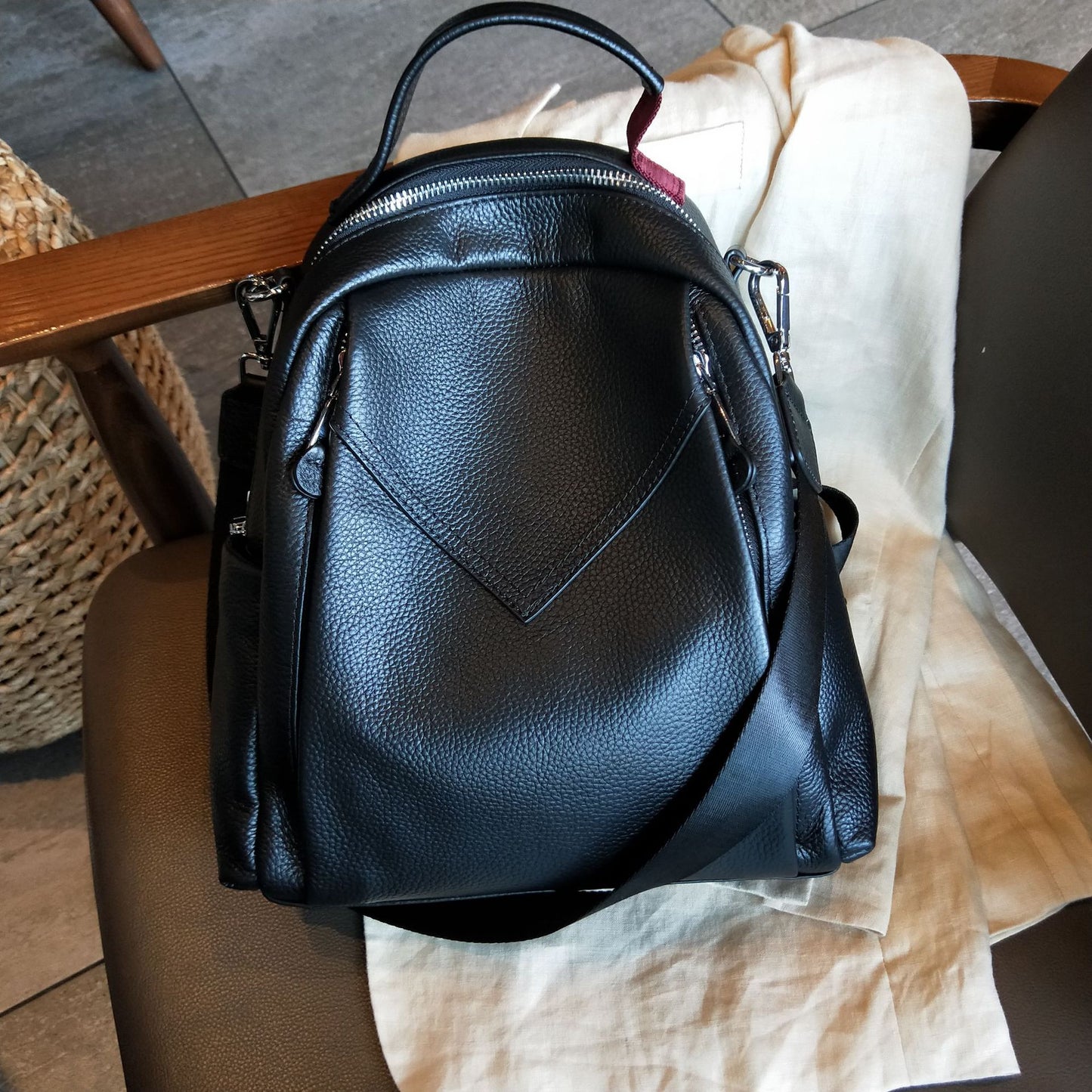 Stylish Simple Versatile First Layer Cowhide Backpacks