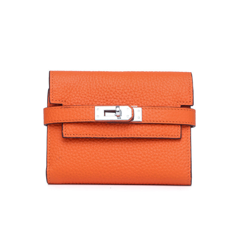 Women's Lychee Pattern Cowhide Clutch Long Genuine Ladies Wallets