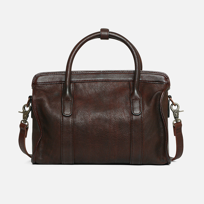 Women's Niche Hand Dyed First Layer Cowhide Handbags