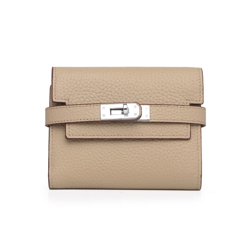 Women's Lychee Pattern Cowhide Clutch Long Genuine Ladies Wallets