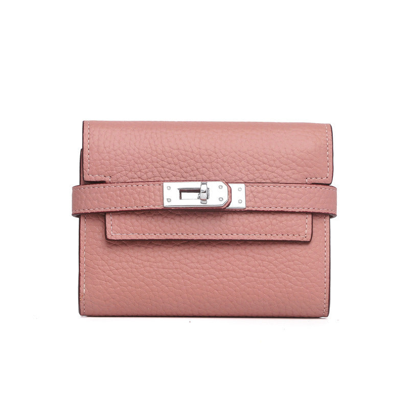 Women's Lychee Pattern Cowhide Clutch Long Genuine Ladies Wallets