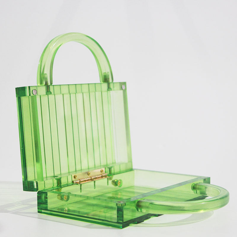 Women's Fluorescent Green Fashion Hand Grip Acrylic Simple Evening Bags
