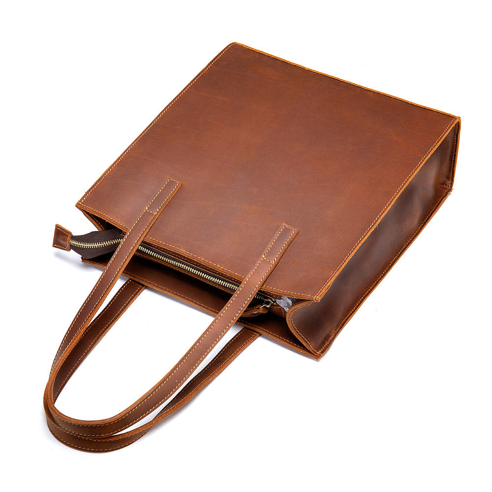 Women's Horse Leather Retro Cowhide Vertical Pc Men's Handbags