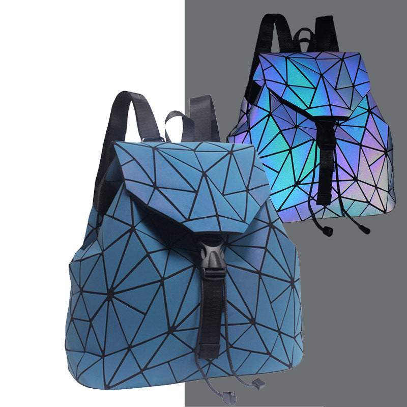Women's Geometric Rhombus Luminous Korean Style Backpacks