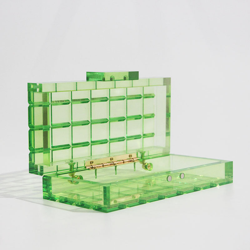 Women's Fluorescent Green Fashion Hand Grip Acrylic Simple Evening Bags