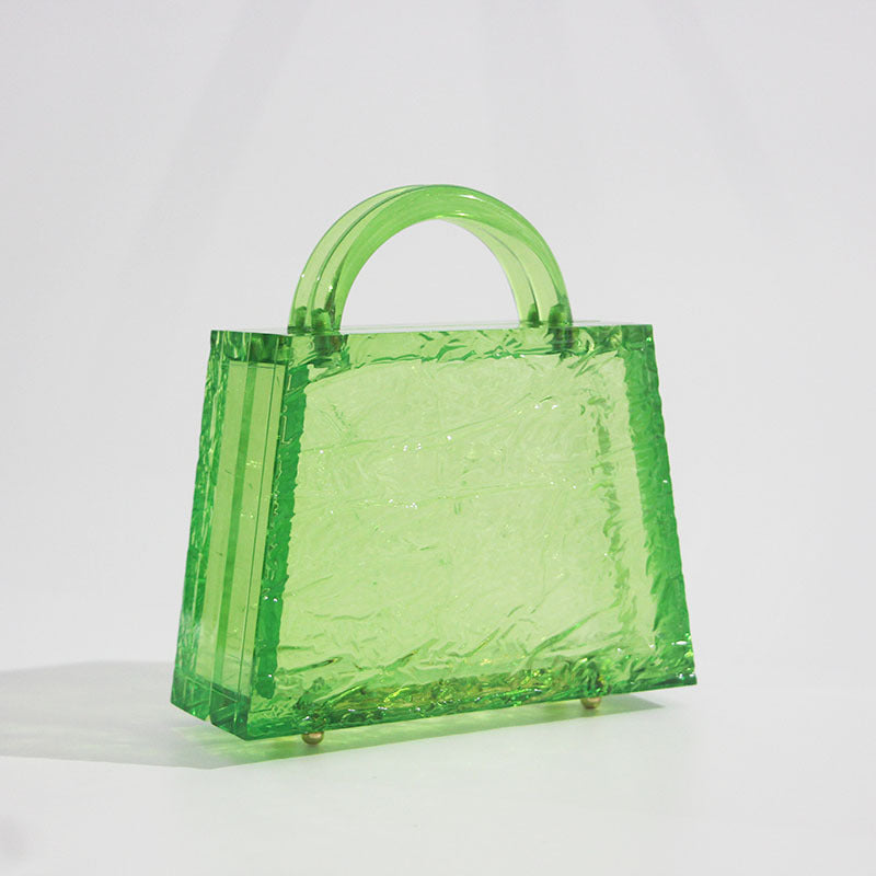 Women's Fluorescent Green Fashion Hand Grip Acrylic Simple Evening Bags