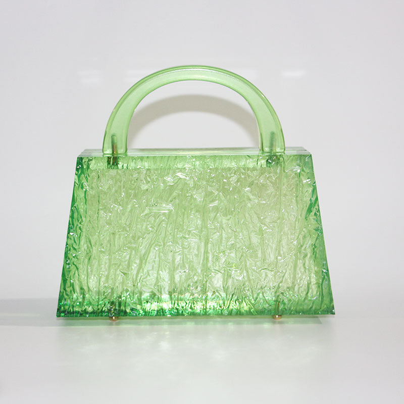 Women's Fluorescent Green Fashion Hand Grip Acrylic Simple Evening Bags