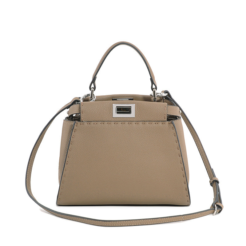 Women's Wire With Cat Design Genuine Leather V Trendy Crossbody Bags