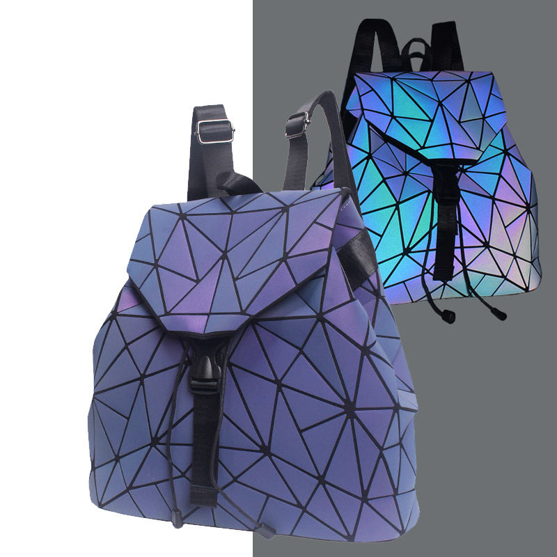 Women's Geometric Rhombus Luminous Korean Style Backpacks
