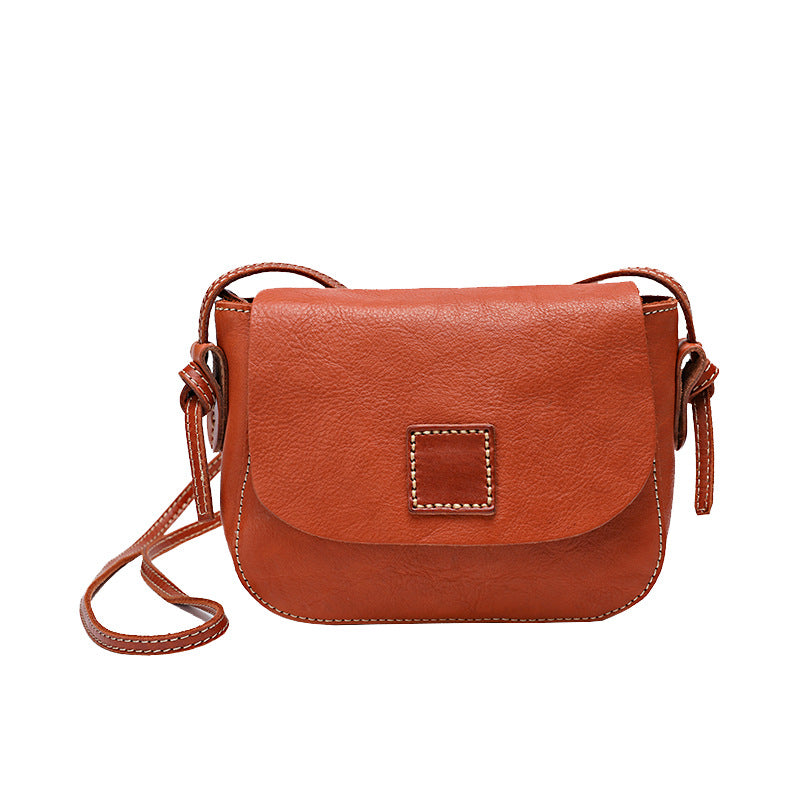 Women's First Layer Cowhide Retro Vegetable Tanned Leather Crossbody Bags
