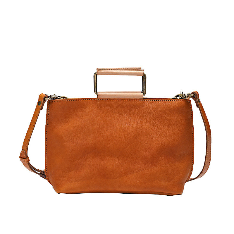 Women's Cow Leather Vegetable Tanned Retro Top Crossbody Bags