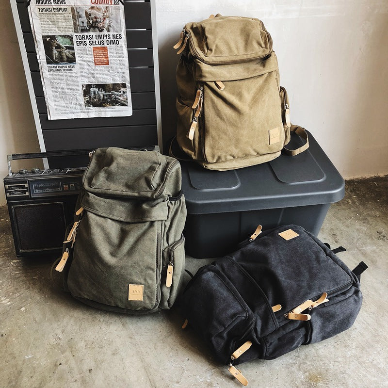 Men's Vintage Female Canvas Leisure Hiking Lightweight Backpacks