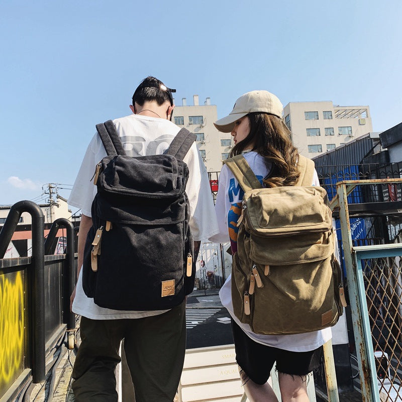 Men's Vintage Female Canvas Leisure Hiking Lightweight Backpacks