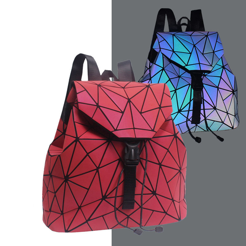 Women's Geometric Rhombus Luminous Korean Style Backpacks
