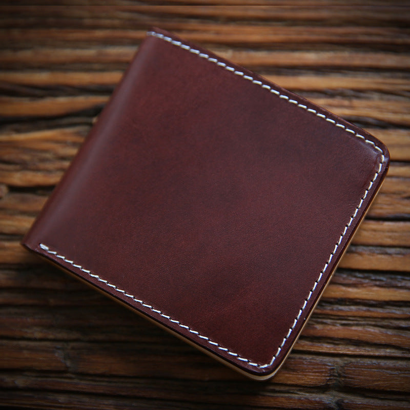 Men's Retro Vegetable Tanned Short First Layer Men's Wallets