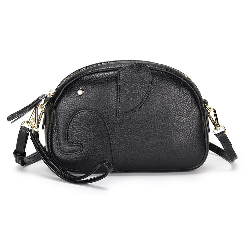 Women's Leather Summer Clutch Zipper Creative Round Crossbody Bags
