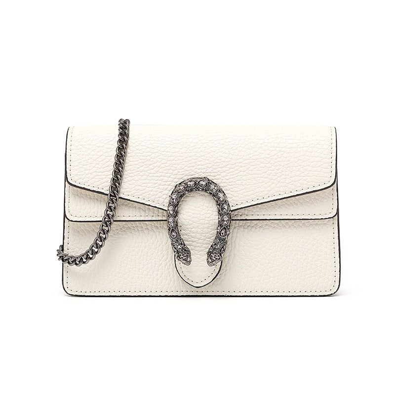 Women's Summer Green Trendy Mini Chain Genuine Bags