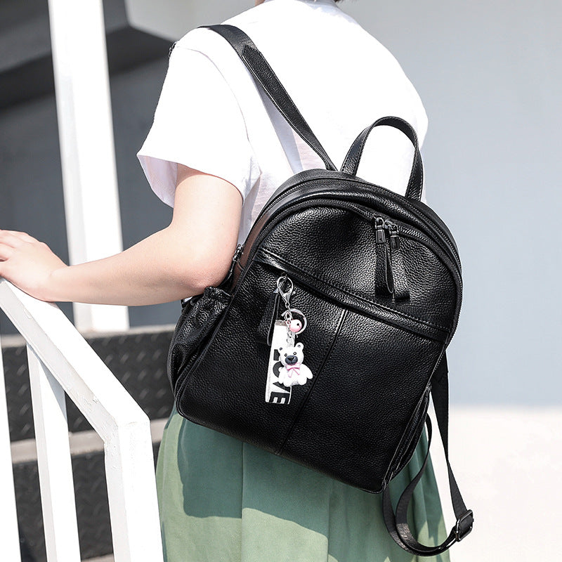 Women's Korean Style Fashionable Genuine Leather Backpacks