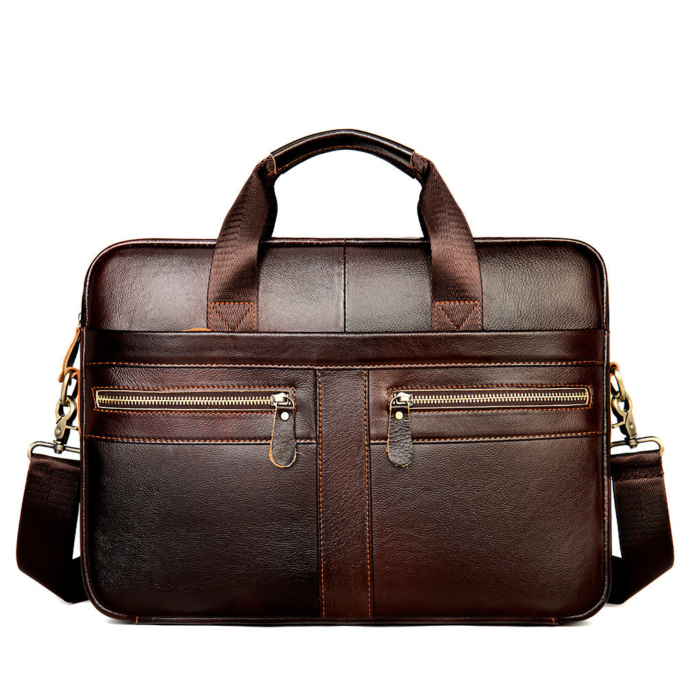 Men's First Layer Cowhide Genuine Leather Computer Men's Briefcases