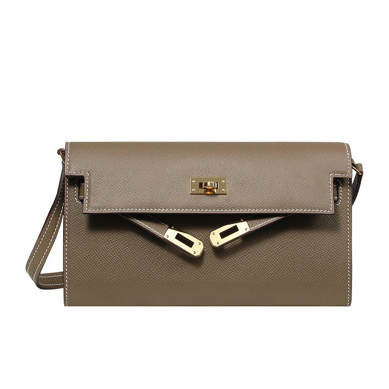 Women's Palm Print Kelly Cow Leather Clutch Shoulder Bags
