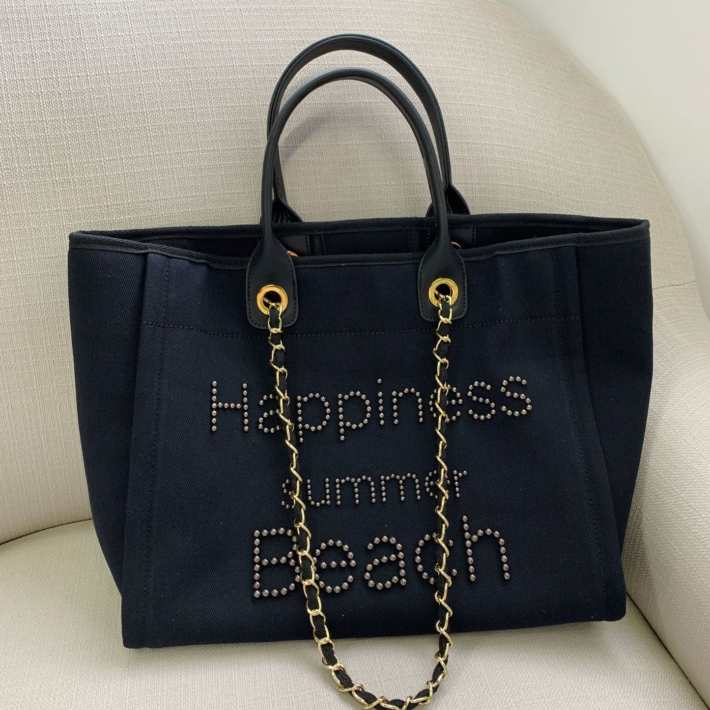 Women's With Leather Portable Chain Pearl Beach Shoulder Bags