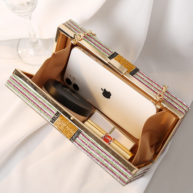 Dinner Rhinestone Dollar Pink Clutch Banquet Evening Bags
