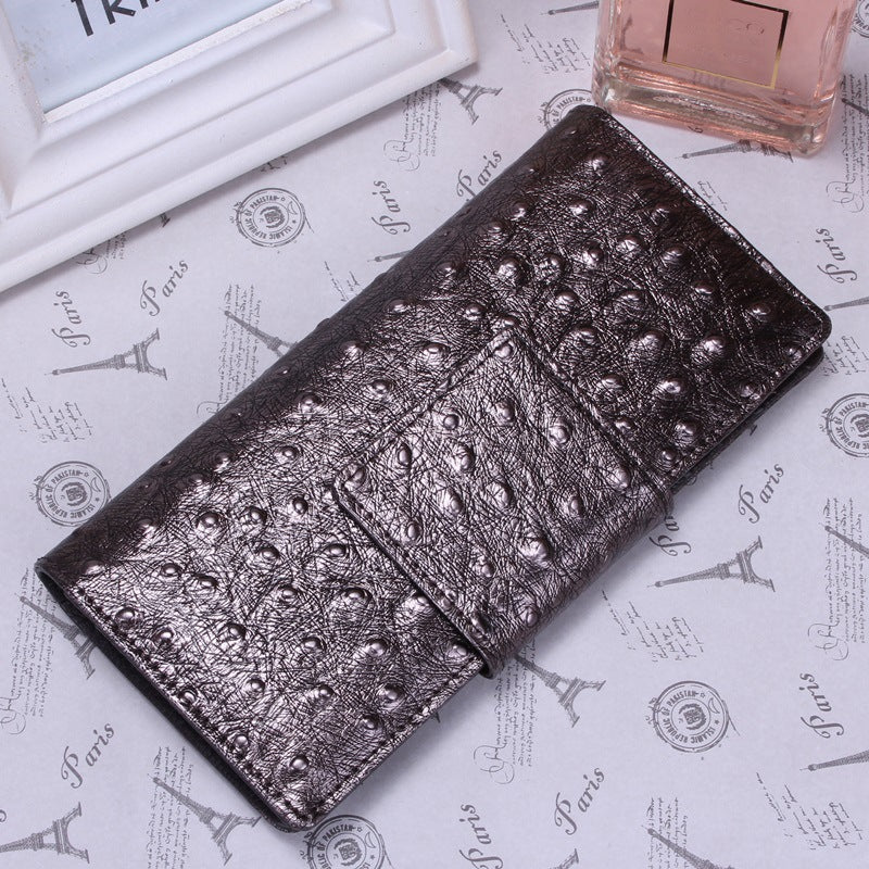 Women's Korean Genuine Leather Crocodile Pattern Snake Mid-length Ladies Wallets