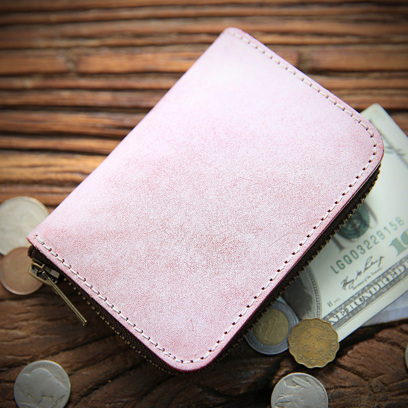 Men's Handmade Mist Wax First Layer Cowhide Men's Wallets