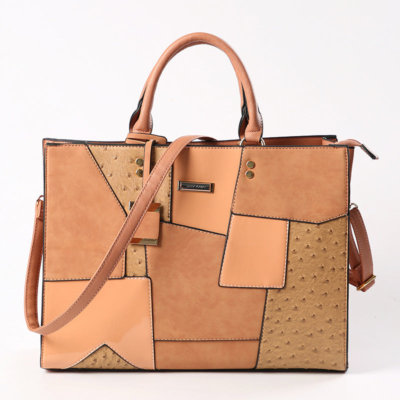 Women's Fashion Trendy Large Capacity Female Patchwork Handbags