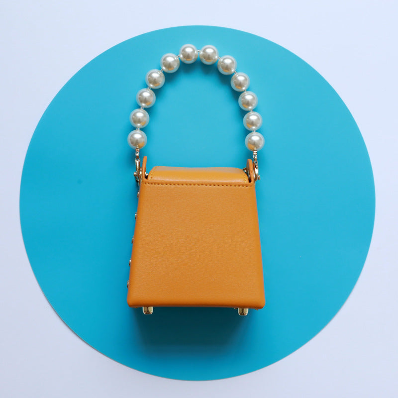 Mini Cigarette Cowhide With Pearl Trendy Shoulder Bags