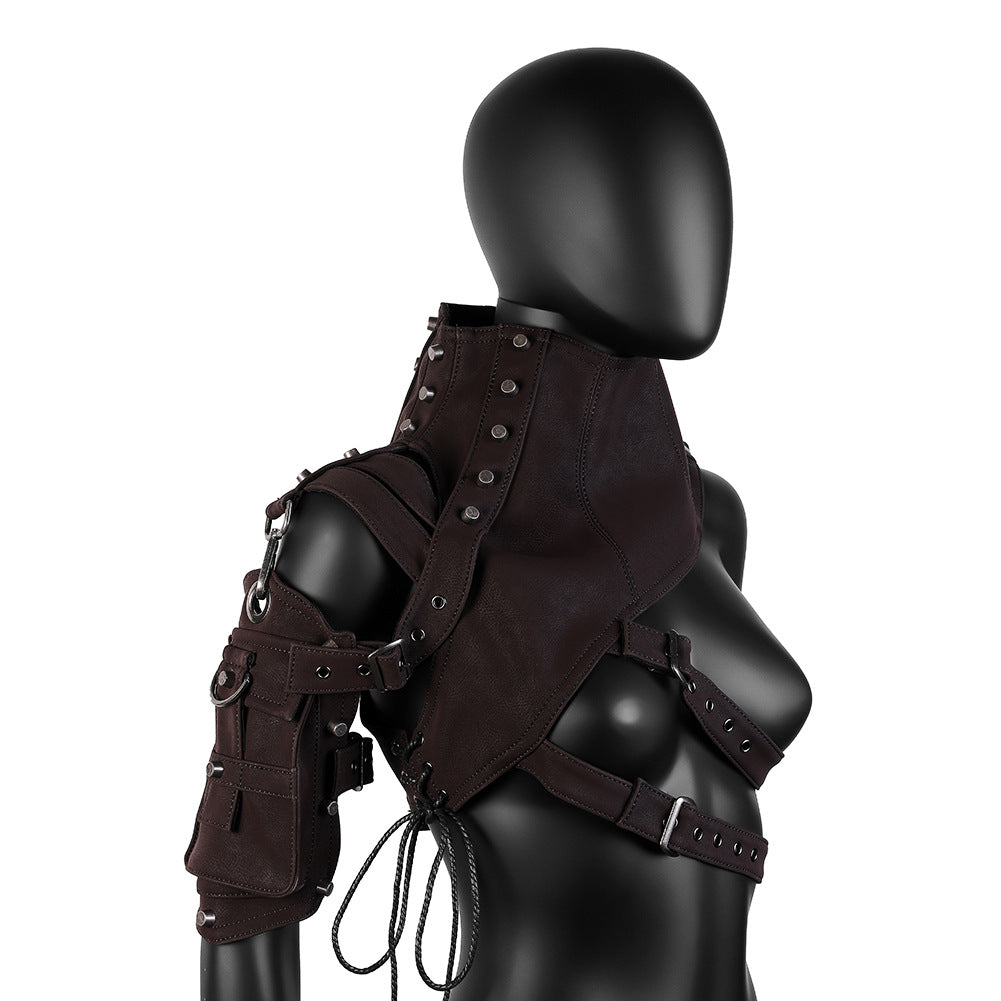 Women's Female Leather Armor Male Stage Performance Bags
