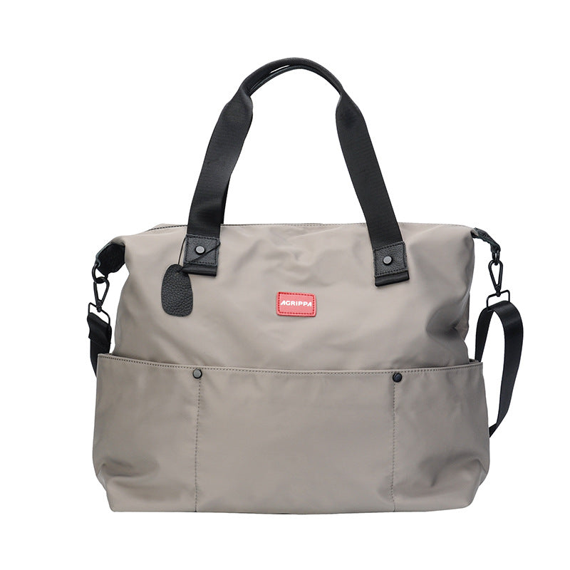 Korean Style Nylon Cloth With Leather Shoulder Bags