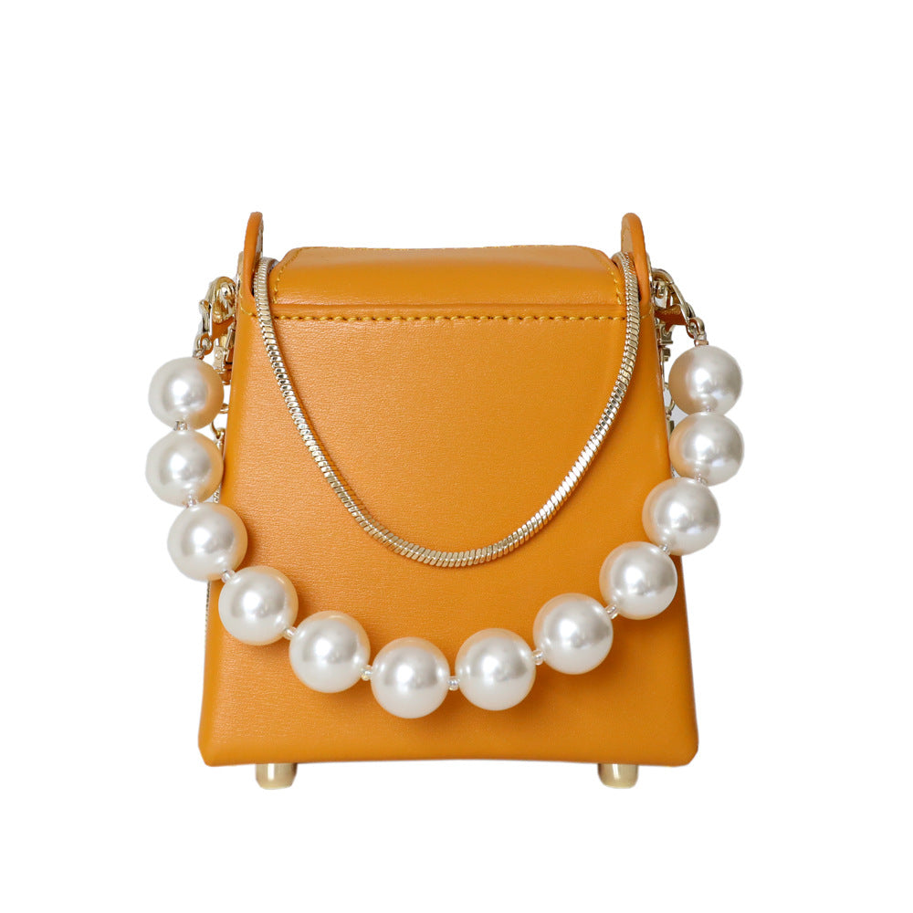Mini Cigarette Cowhide With Pearl Trendy Shoulder Bags