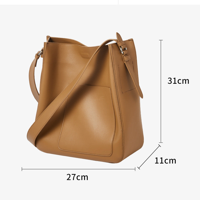 Women's Genuine Leather Female Retro Design Commuter Shoulder Bags