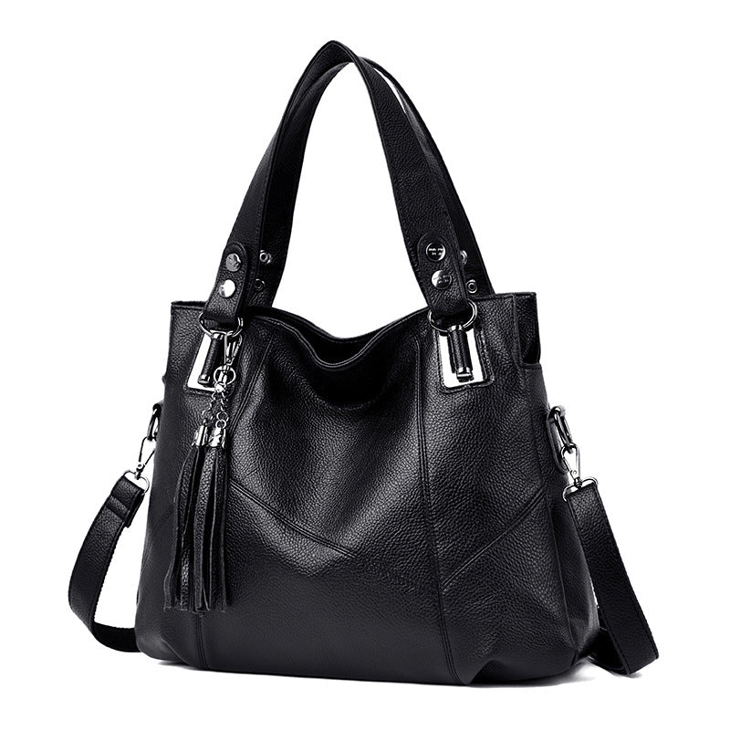 Women's For Mom Stitching Fashion Soft Leather Handbags