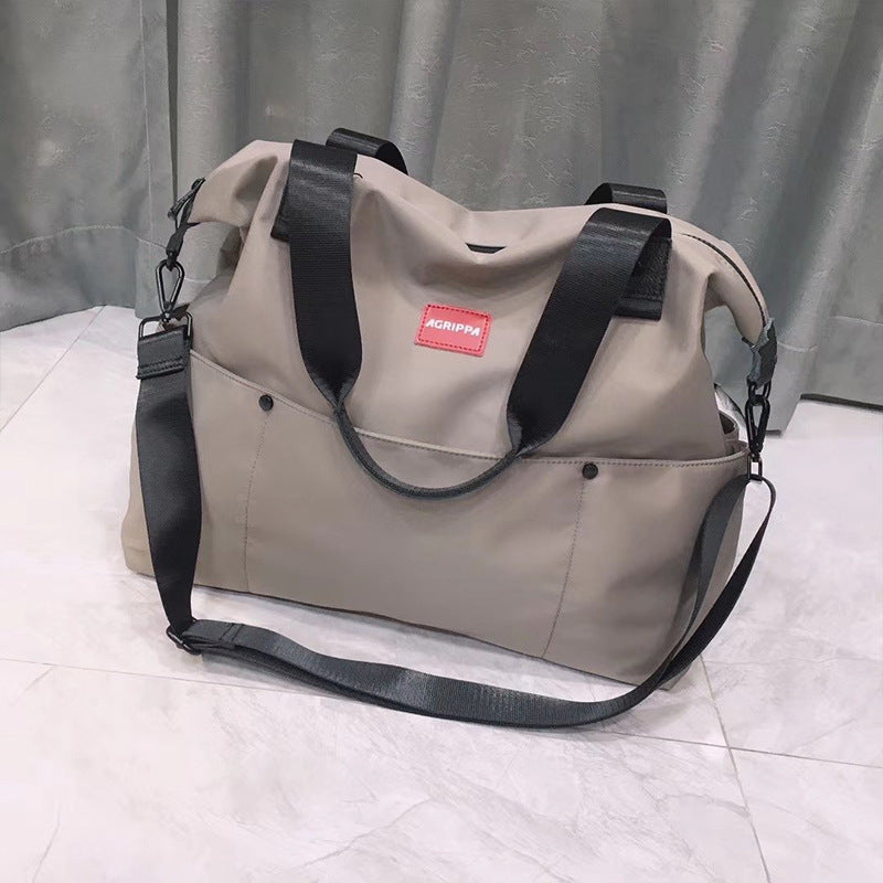 Korean Style Nylon Cloth With Leather Shoulder Bags